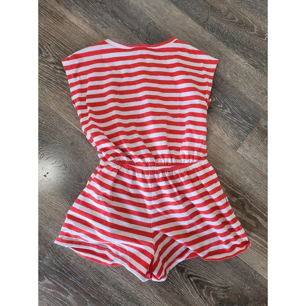 Tucker + Tate‎ Girls Red White Striped Romper Jumpsuit size 5 #4